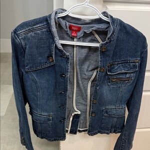 Stylish Blue Jean Jacket with Button Details
